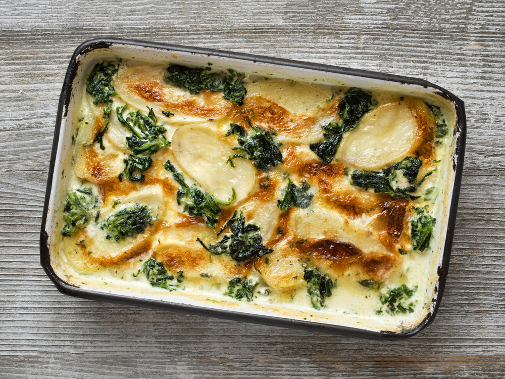 campbells spinach and potato gratin