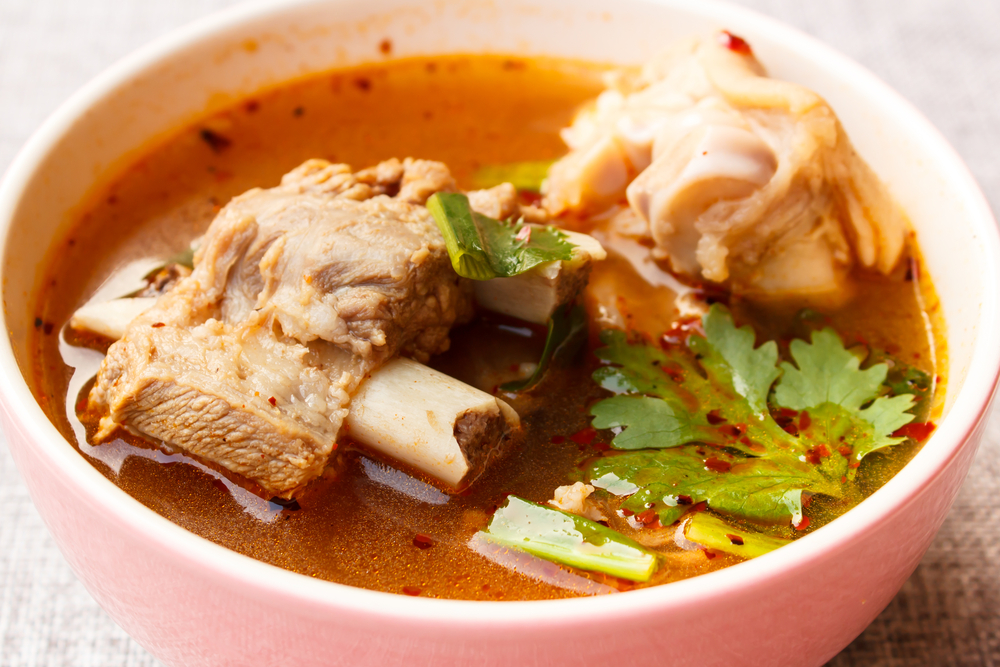 Bowl of pork rib spicy soup