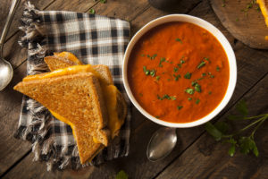 soup with a toastie on the side