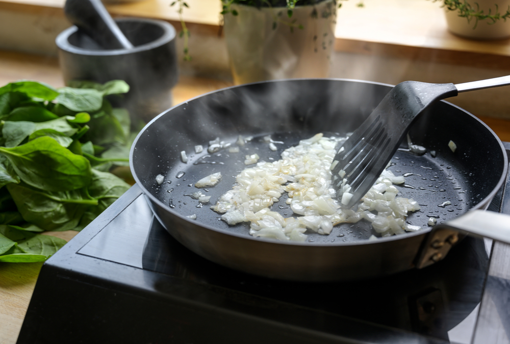 Sauteed onions for tomato soup