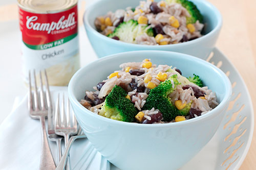 Braised Rice with Sweetcorn and Broccoli